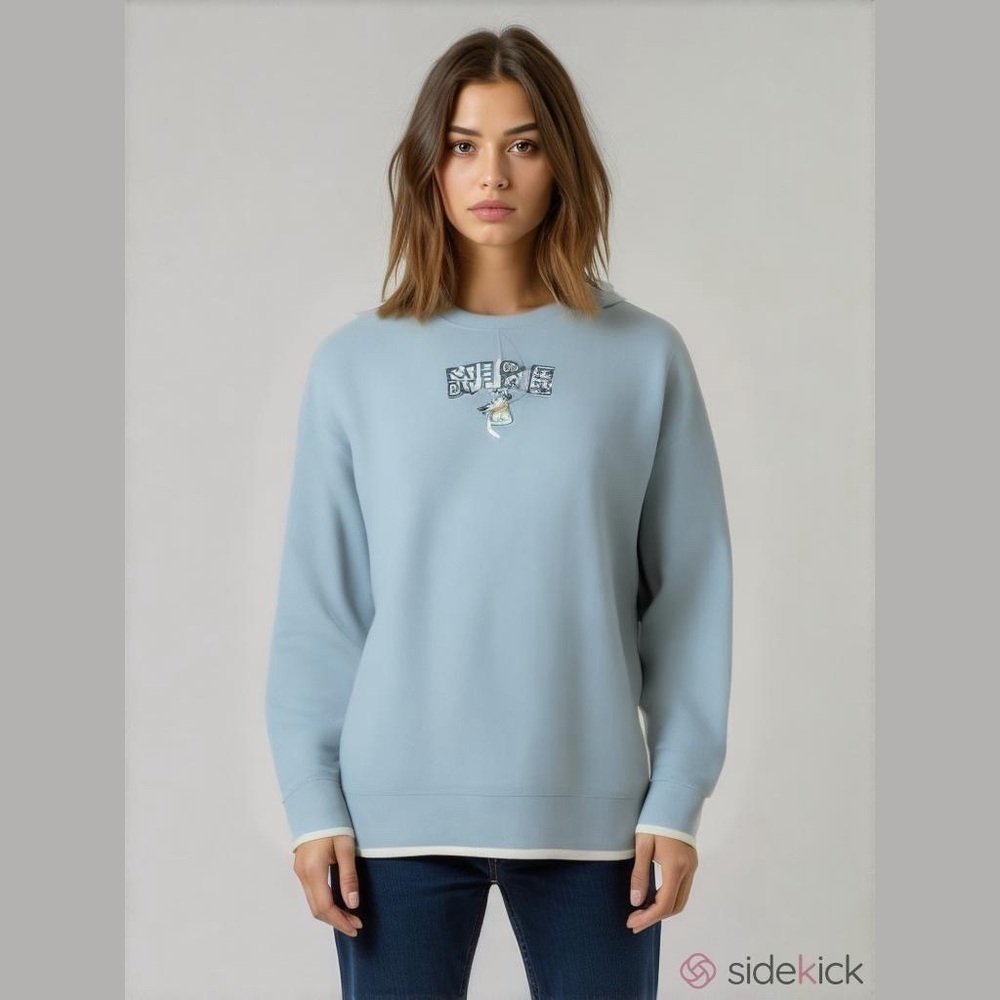 Gildan Sweatshirt Large Blue Farmcore Country Casual Relaxed Fit Oversized Baggy